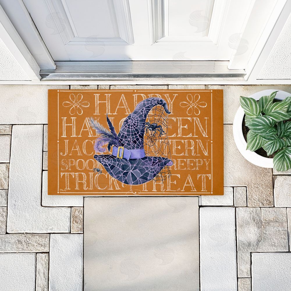Paul Brent Witchy Hat & Spooky Phrases Unwoven Outdoor Door Mat