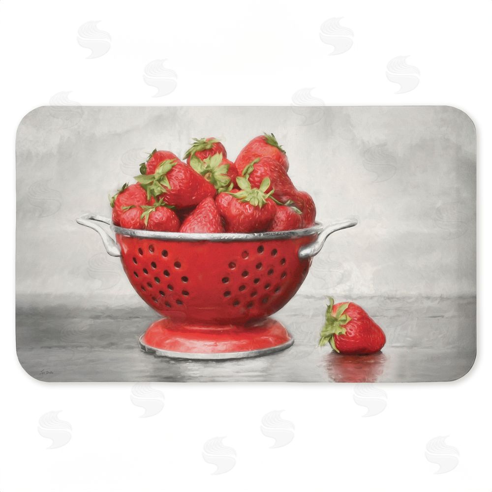 Lori Deiter Colander of Fresh Strawberries Kitchen Floor Mat