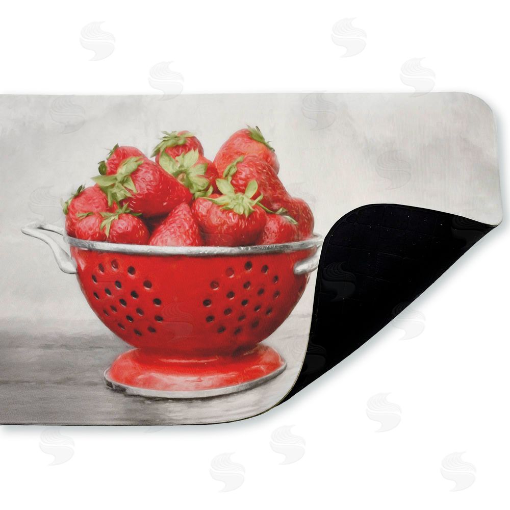 Lori Deiter Colander of Fresh Strawberries Kitchen Floor Mat