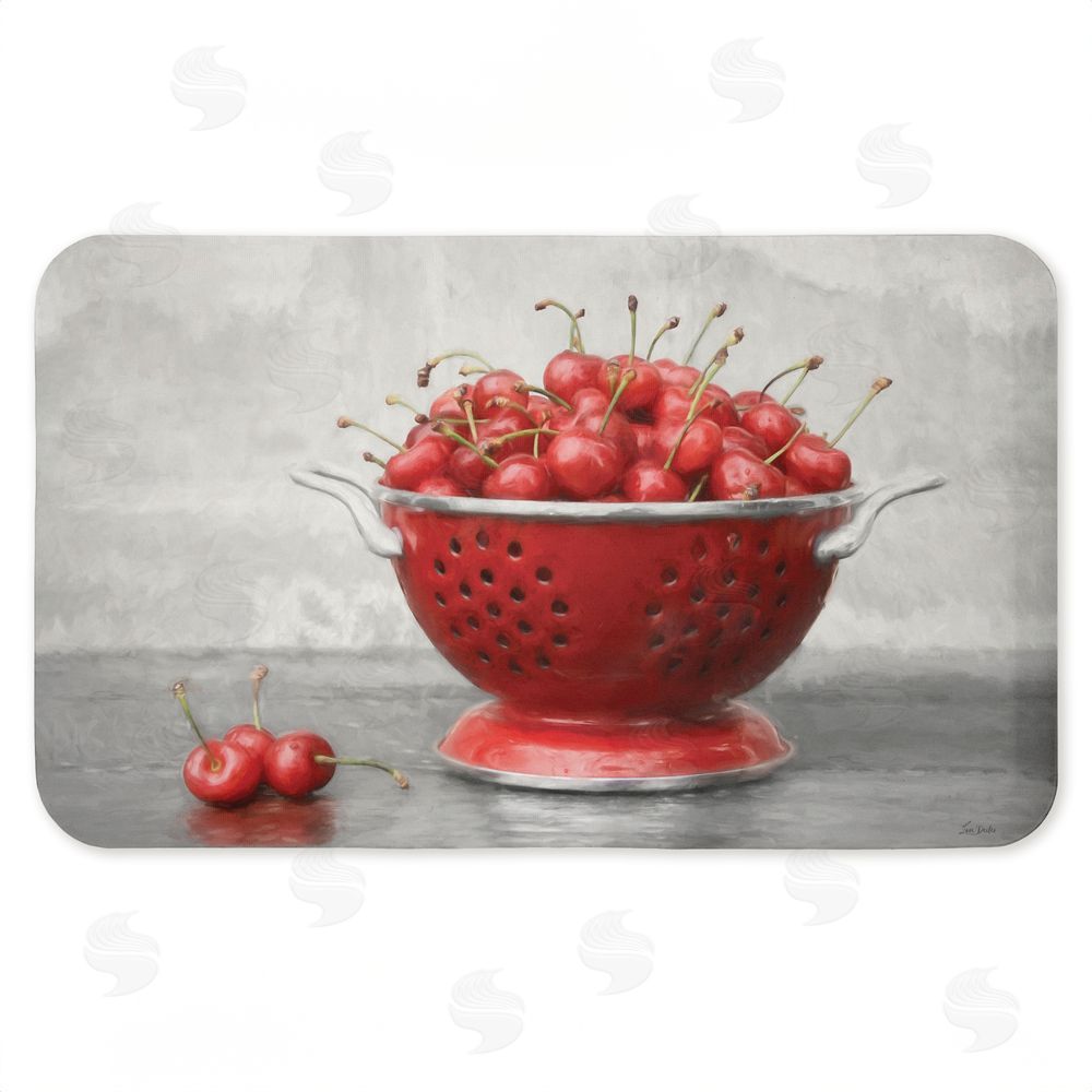 Lori Deiter Colander of Fresh Cherries Kitchen Floor Mat