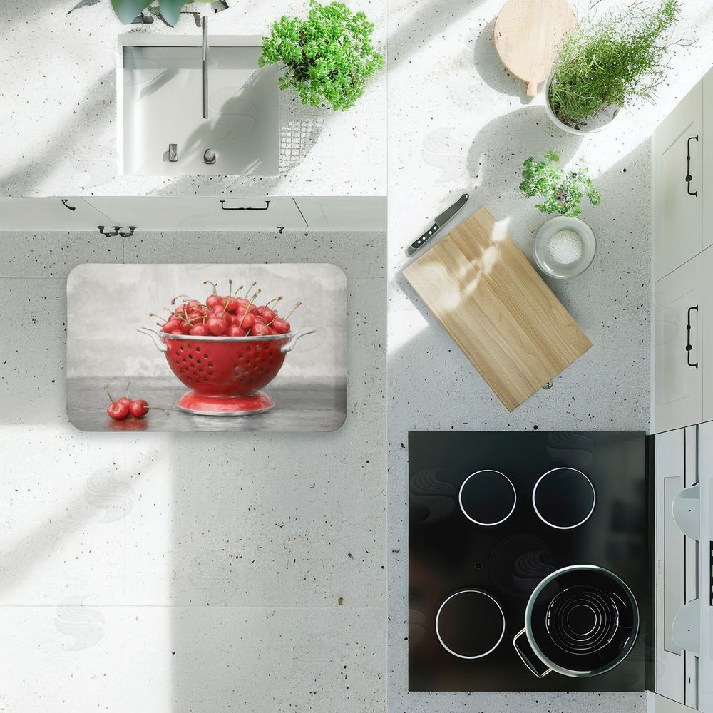 Lori Deiter Colander of Fresh Cherries Kitchen Floor Mat