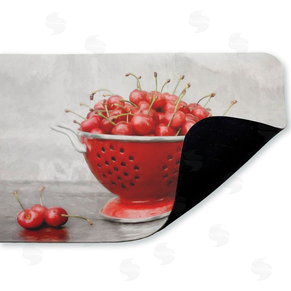 Lori Deiter Colander of Fresh Cherries Kitchen Floor Mat