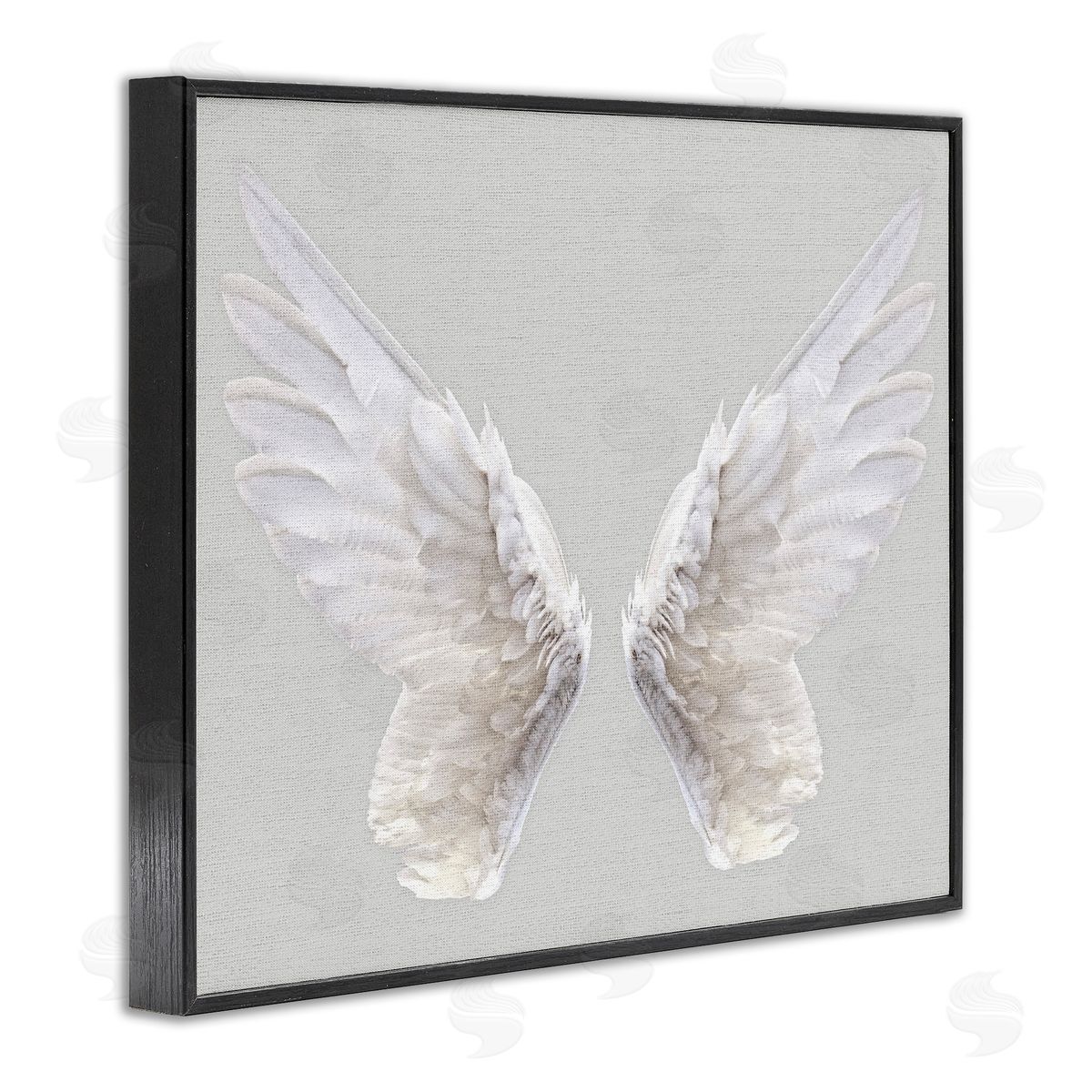 Angel Wings on Grey Black Frame Print Wall Art, Home Decor by Stupell Studio