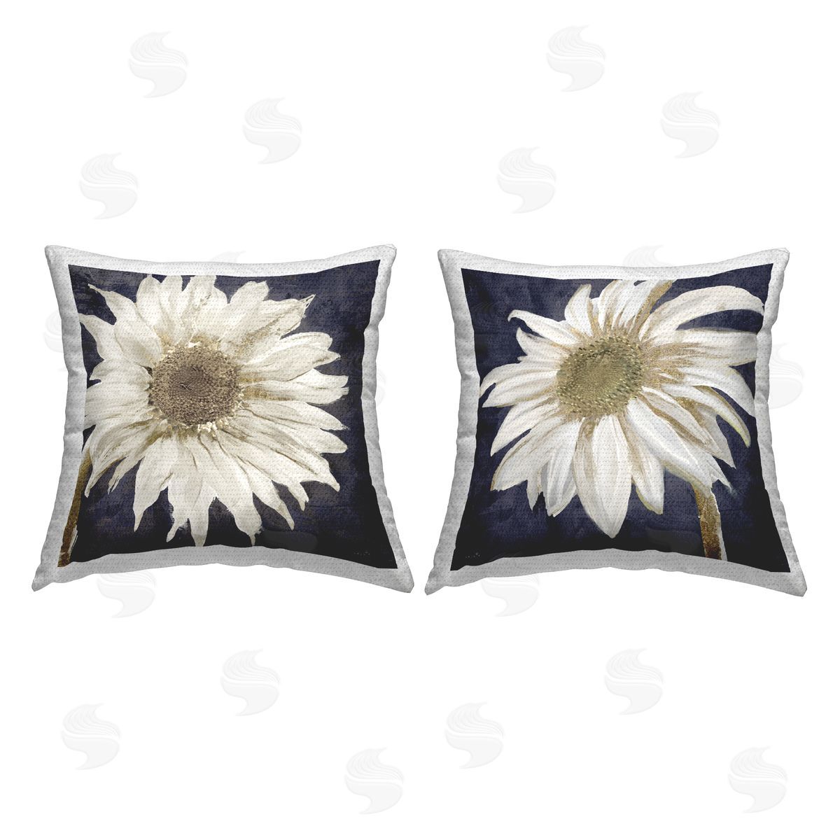 Modern White Daisy Flower Close Up Petals Outdoor Printed Pillow, Home Decor by Sophie 6