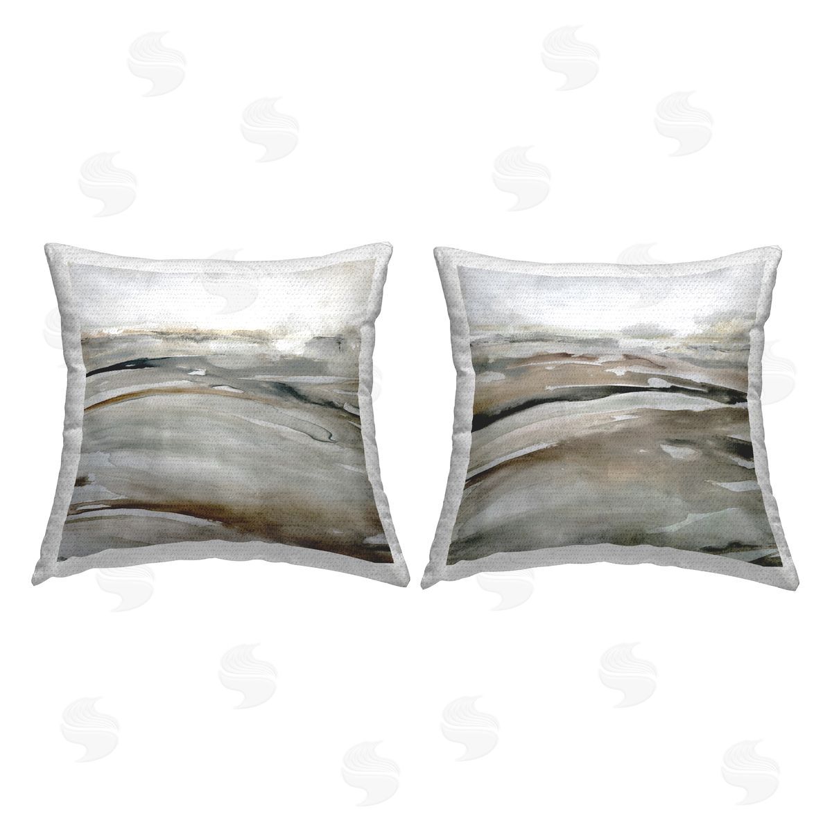 Neutral Tones Abstract Landscape Outdoor Printed Pillow, Home Decor by Carol Robinson