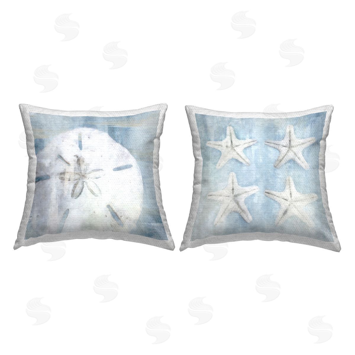 Muted Blue Beach Starfish Outdoor Printed Pillow, Home Decor by Nina Blue