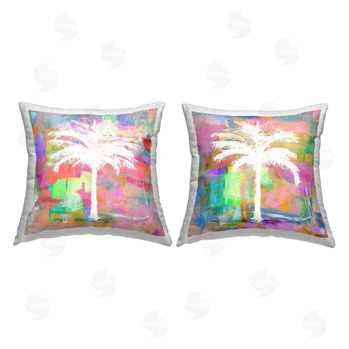 Bold Vivid Palm Tree Silhouettes Outdoor Printed Pillow, Home Decor by Kristen Drew