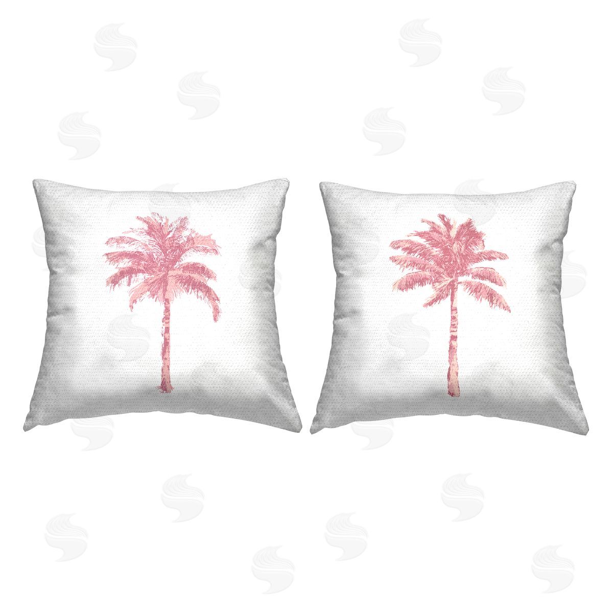 Modern Pink Palms Summertime Outdoor Printed Pillow, Home Decor by Kristen Drew