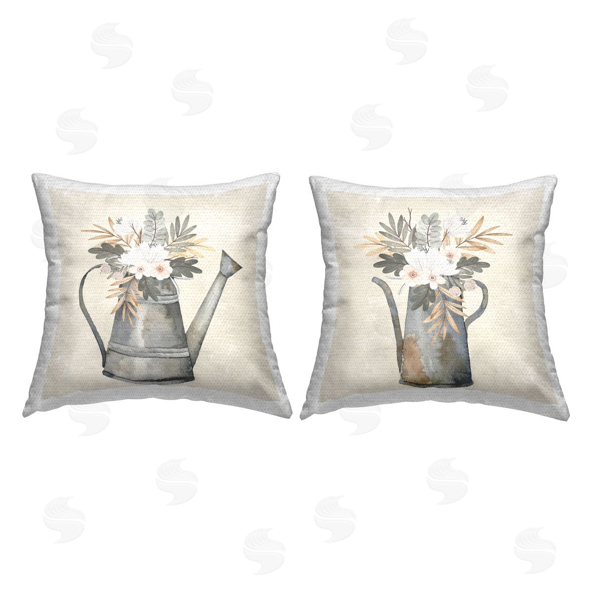 Nicole DeCamp Country Flower Bouquet Tins Outdoor Quick-Dry Polyester Printed Throw Pillow
