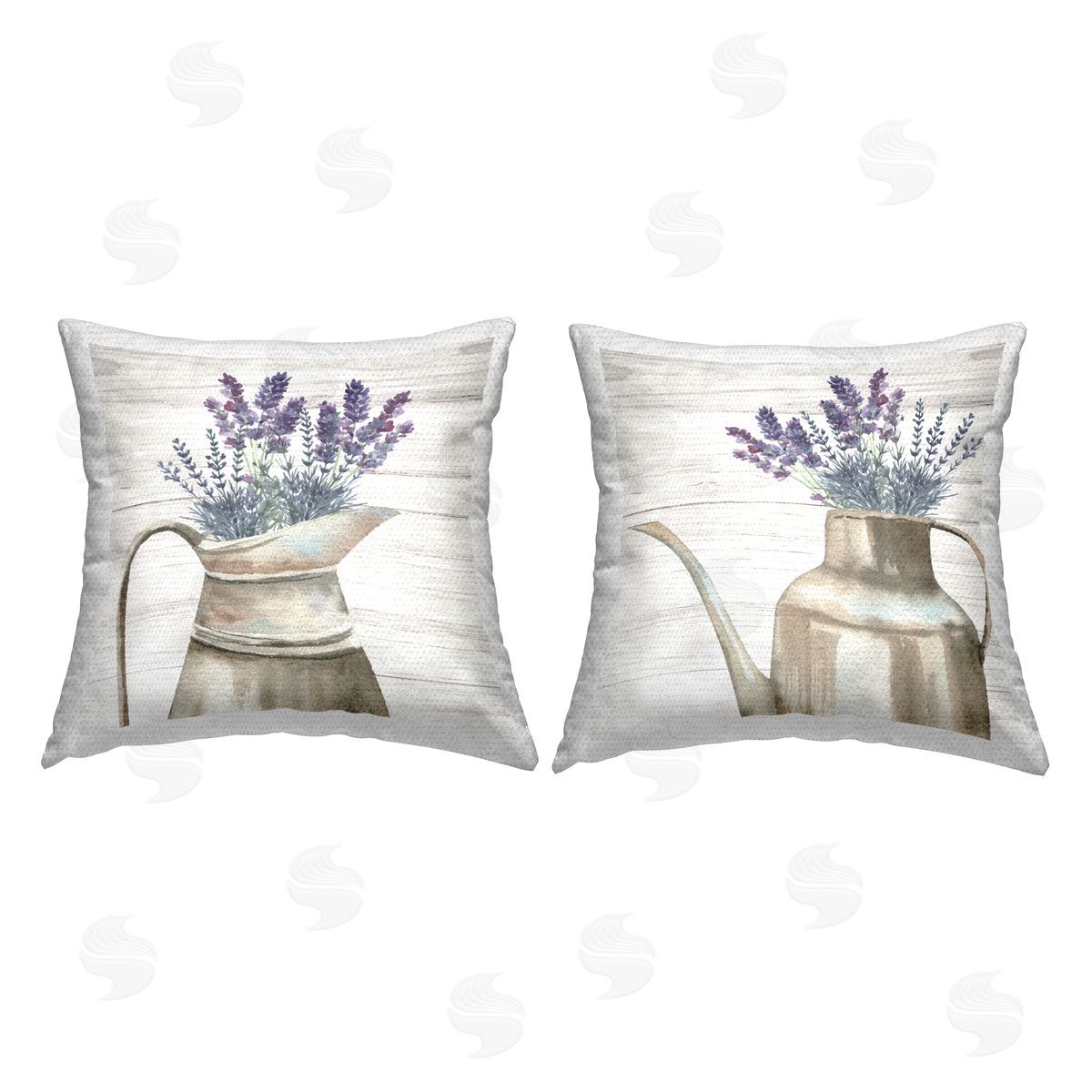 Nicole DeCamp Farmhouse Lavender Bunches Outdoor Quick-Dry Polyester Printed Throw Pillow