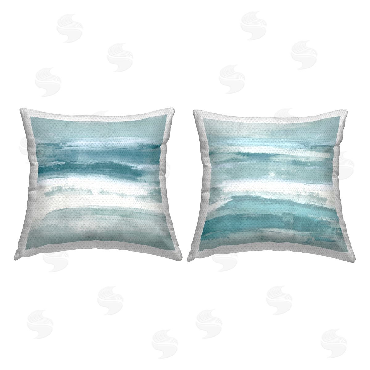 Turquoise White Abstract Forms Outdoor Printed Pillow, Home Decor by Jake Messina