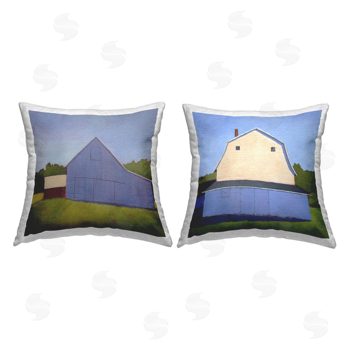 Rural Sunlit Barn Farmland Field Outdoor Printed Pillow, Home Decor by Carol Young