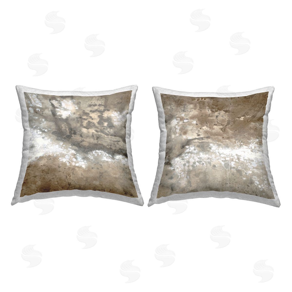Abstract Brown Splashes Outdoor Printed Pillow, Home Decor by Liz Jardine