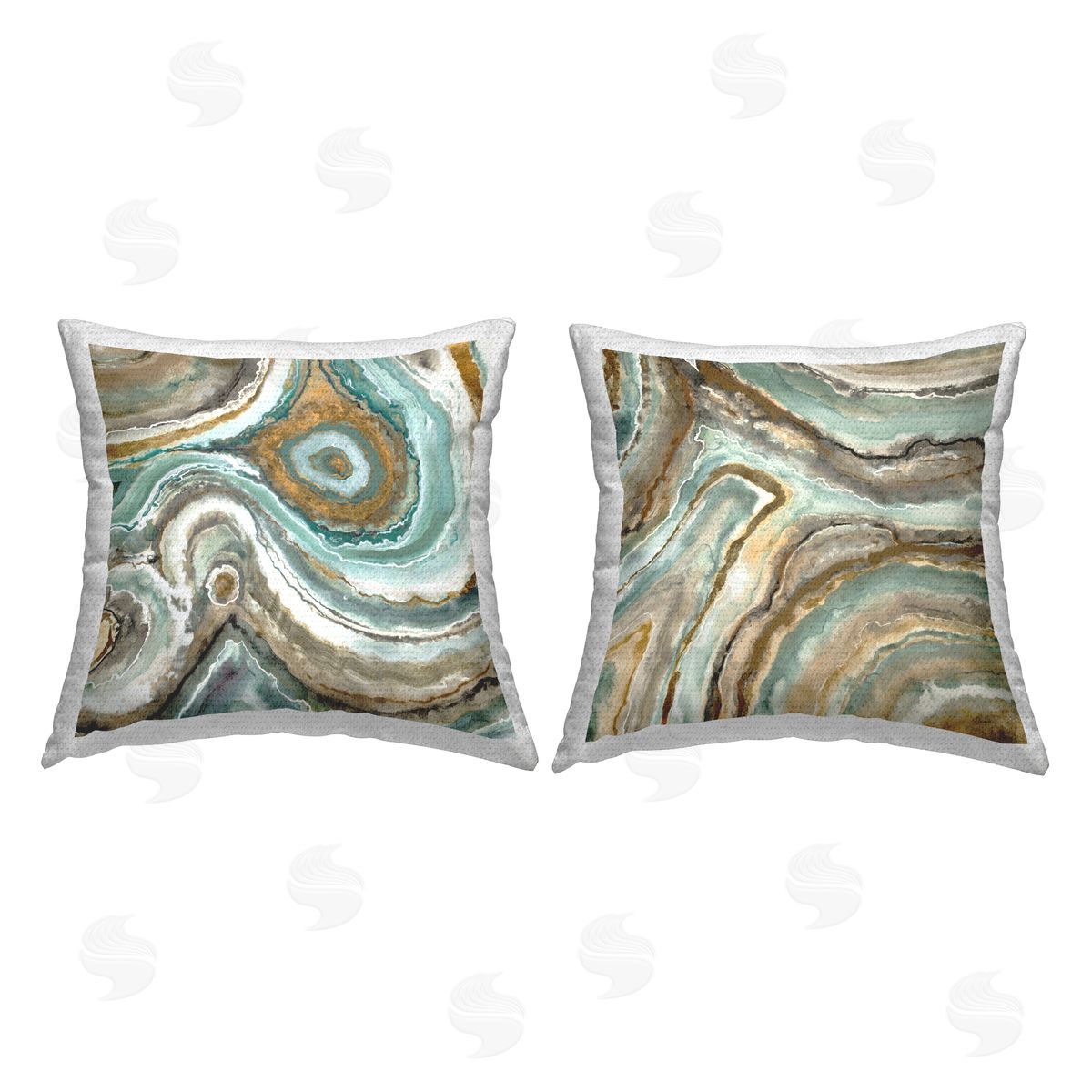 Abstract Geode Agate Pattern Outdoor Printed Pillow, Home Decor by Liz Jardine