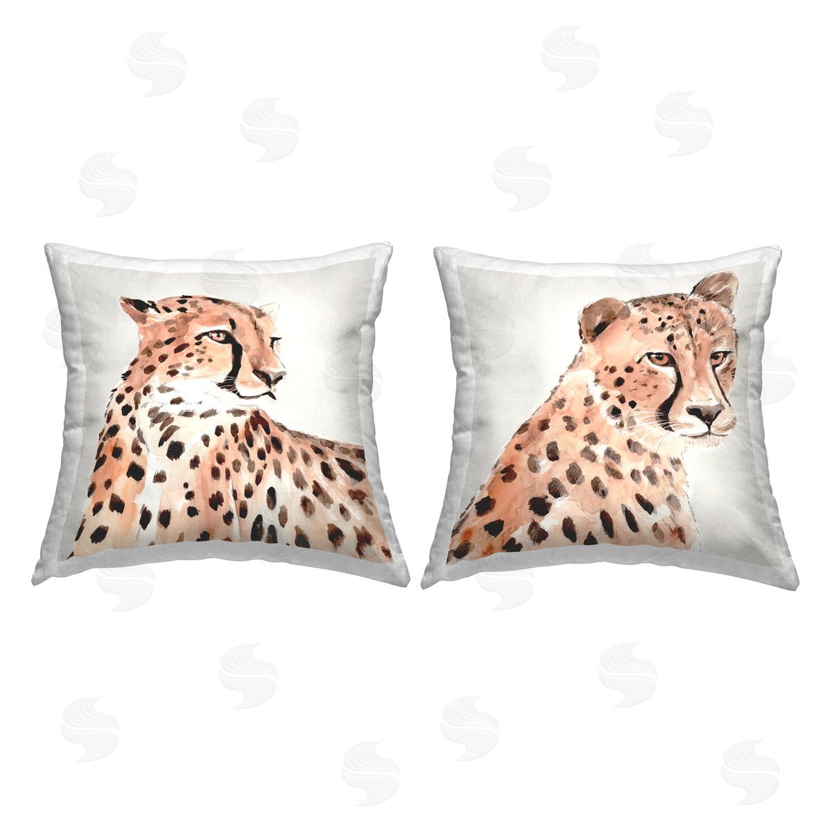 Wild Cheetahs Looking Right Decorative Printed Pillow, Home Decor by Annie Warren