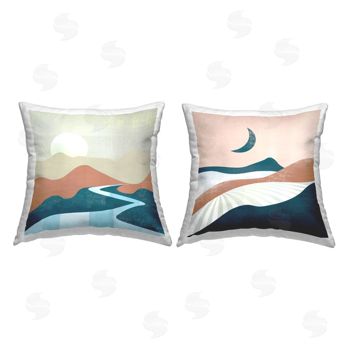 River & Mountains Landscape Decorative Printed Pillow, Home Decor by Arctic Frame