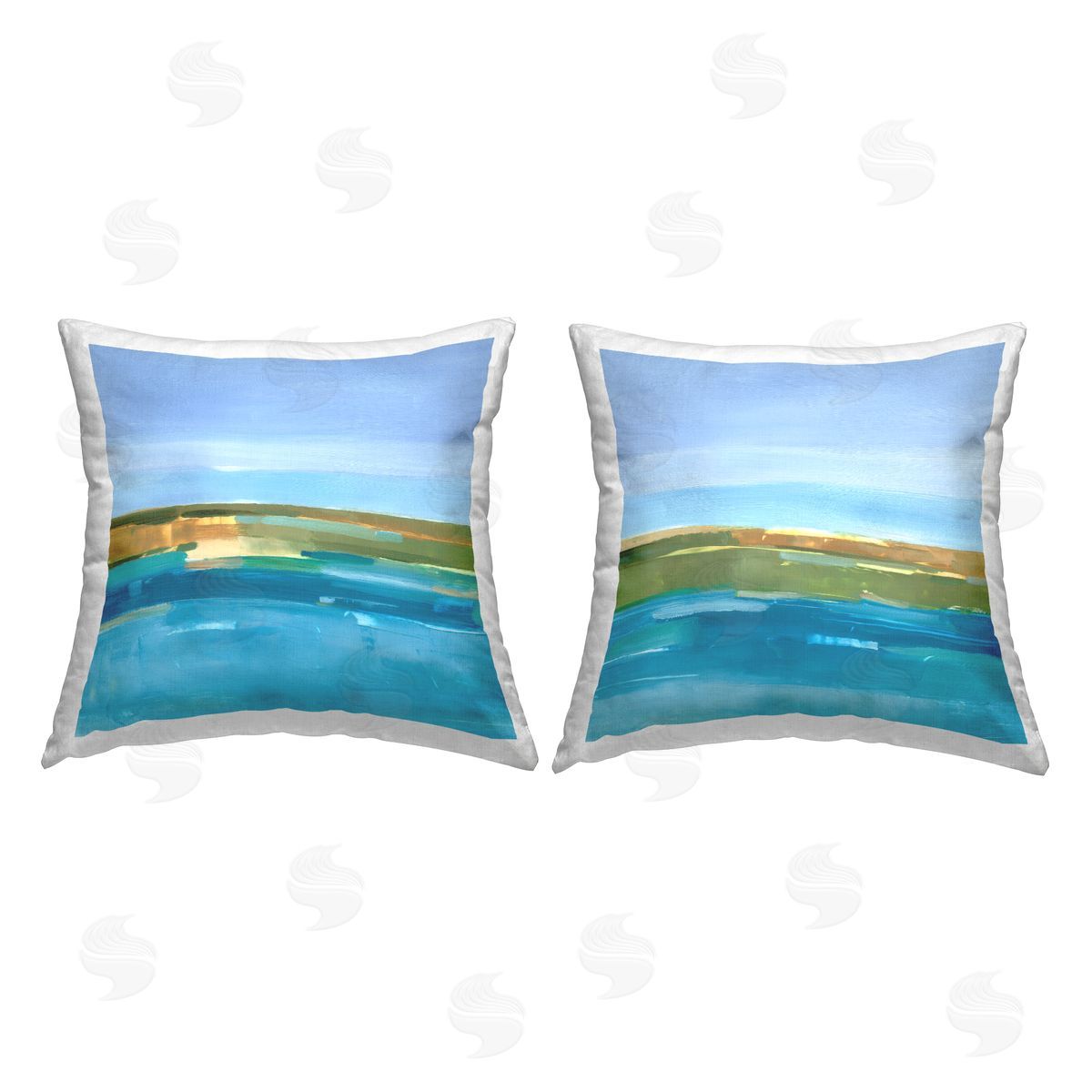 Abstract Ocean Landscape Decorative Printed Pillow, Home Decor by Ethan Harper