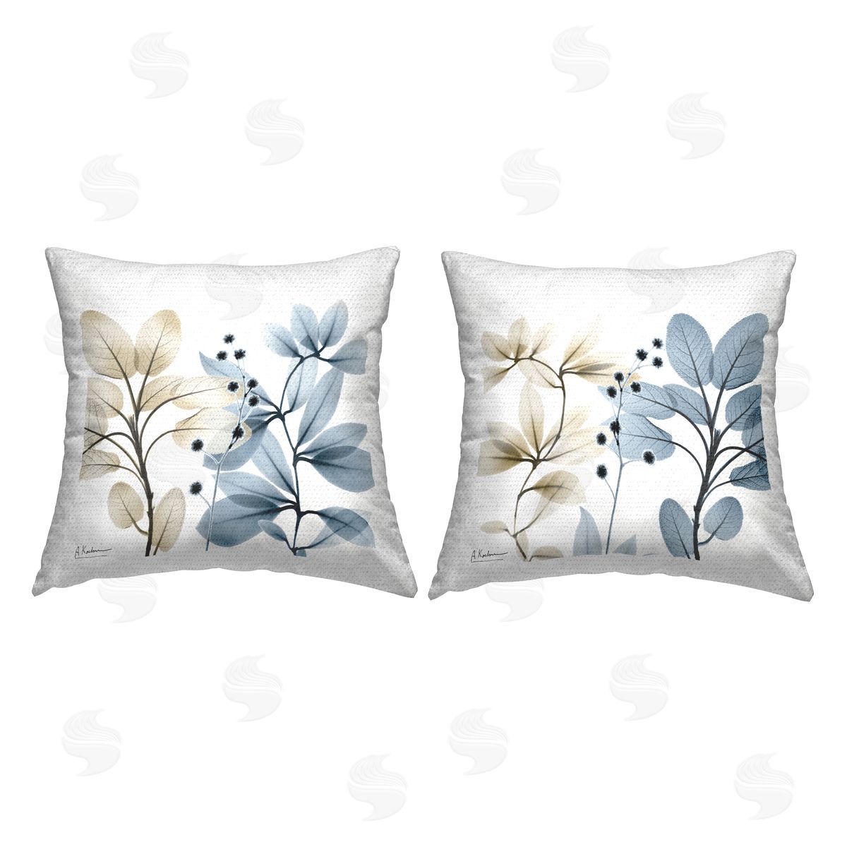 Modern Plant Sprigs Outdoor Printed Pillow, Home Decor by Albert Koetsier