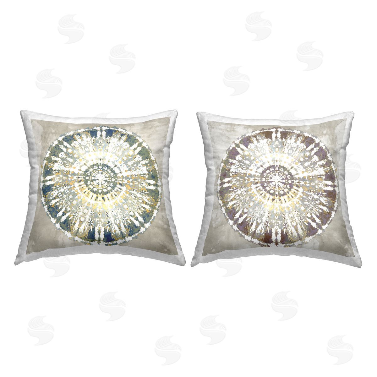Geometric Boho Fractals Decorative Printed Pillow, Home Decor by Ellie Roberts