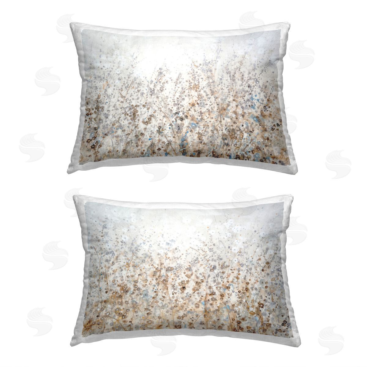 Tim O'Toole Beige & Grey Abstraction Printed Plush Polyester Throw Pillow