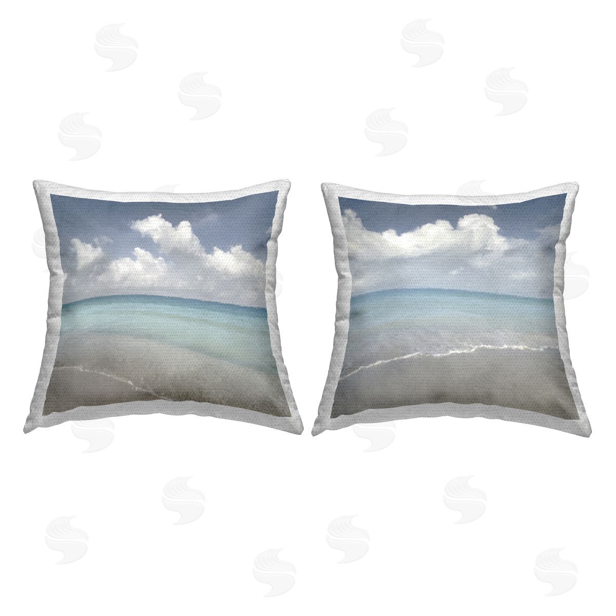 Cloudy Nautical Beach Outdoor Printed Pillow, Home Decor by Christine Zalewski