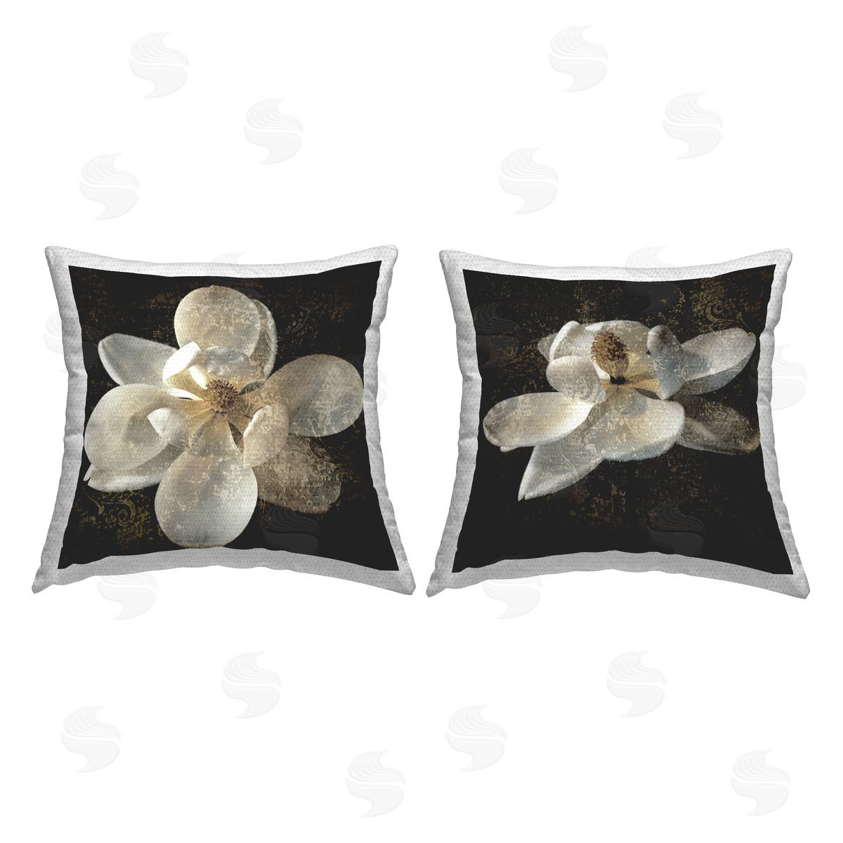Vintage Magnolia Blooms Outdoor Printed Pillow, Home Decor by John Seba
