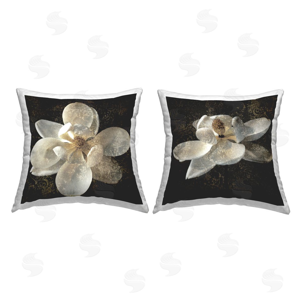 Vintage Magnolia Blooms Decorative Printed Pillow, Home Decor by John Seba