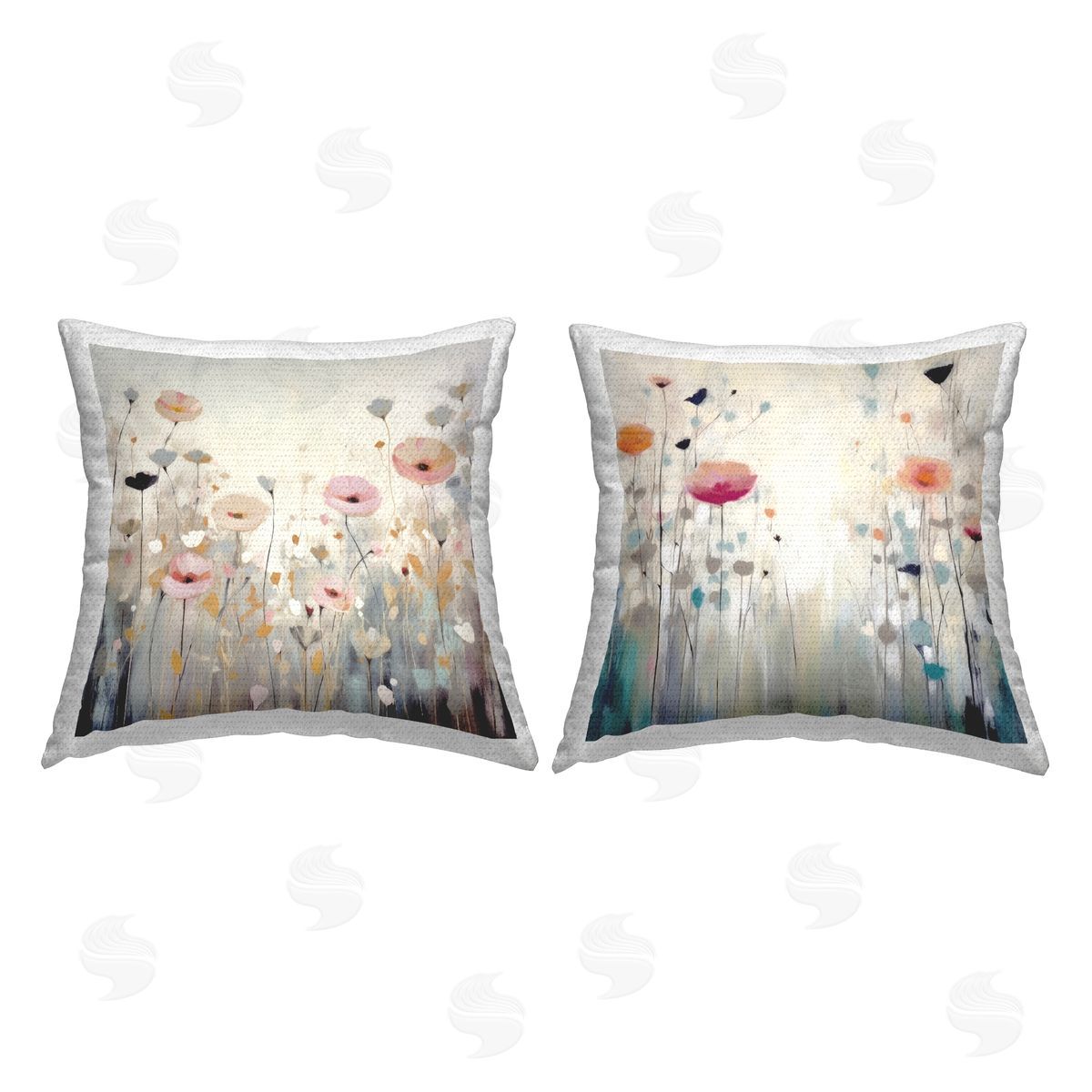 Soft Muted Florals Outdoor Printed Pillow, Home Decor by Irena Orlov