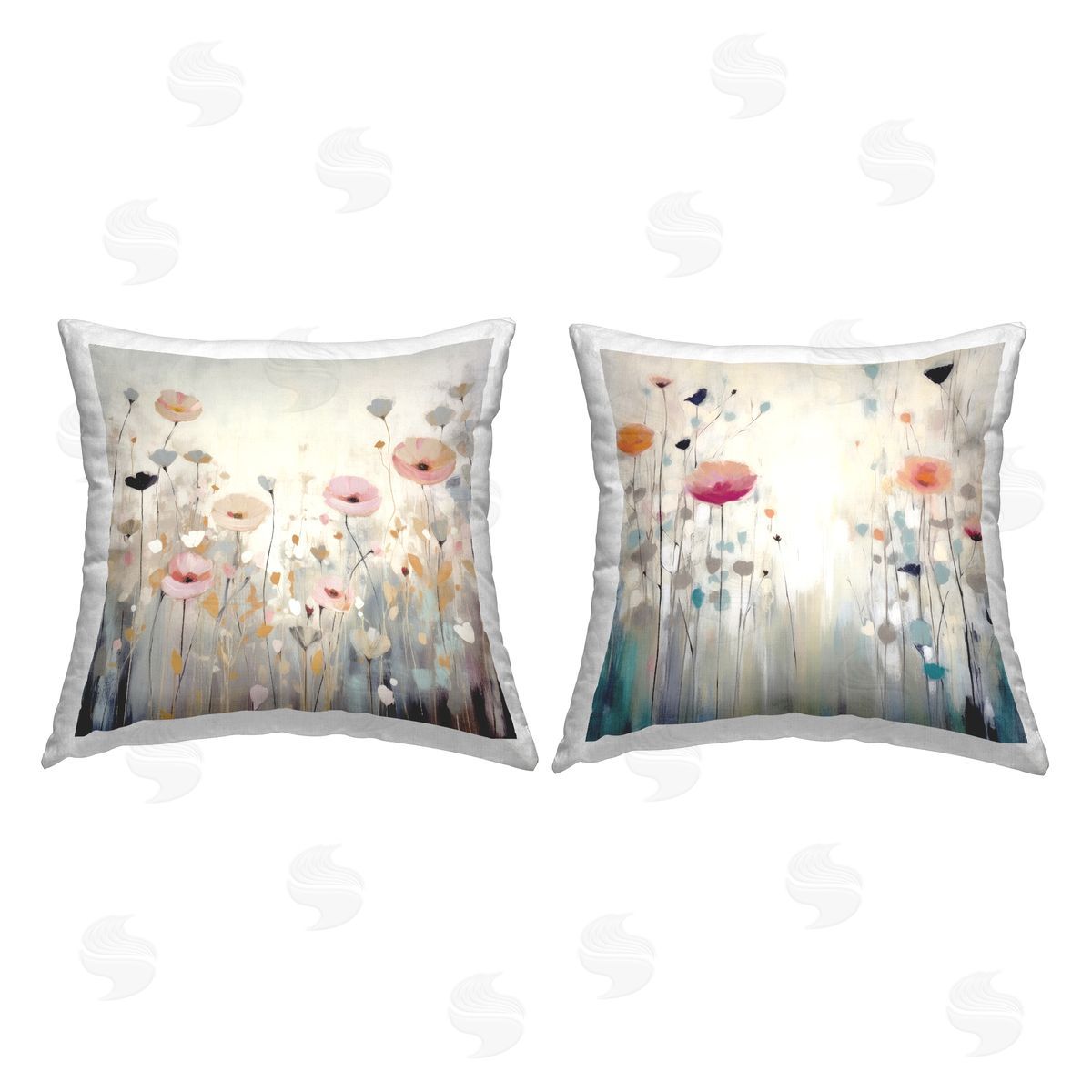 Soft Muted Florals Decorative Printed Pillow, Home Decor by Irena Orlov