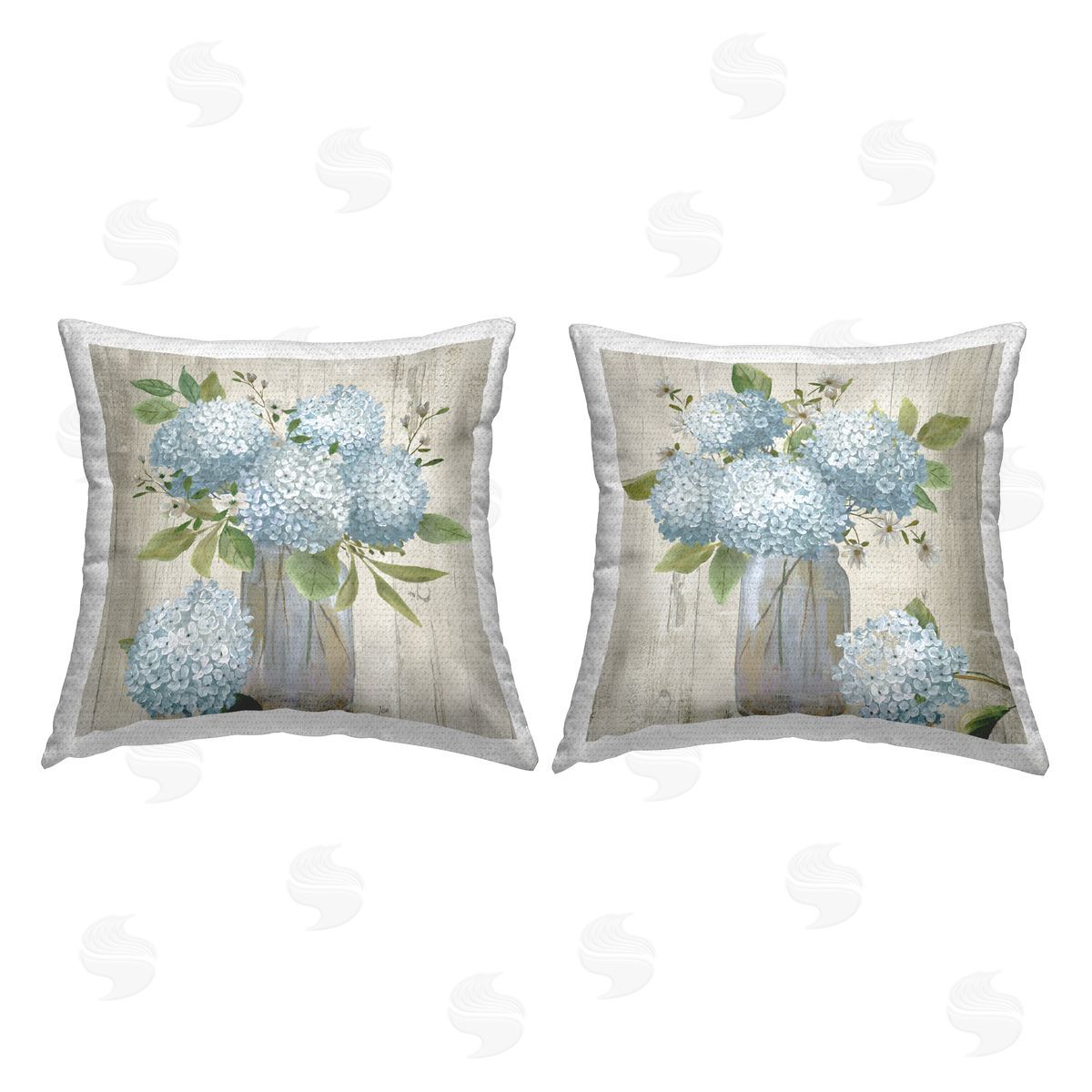 Rustic Hydrangea Bouquets Outdoor Printed Pillow, Home Decor by Jennifer Brinley