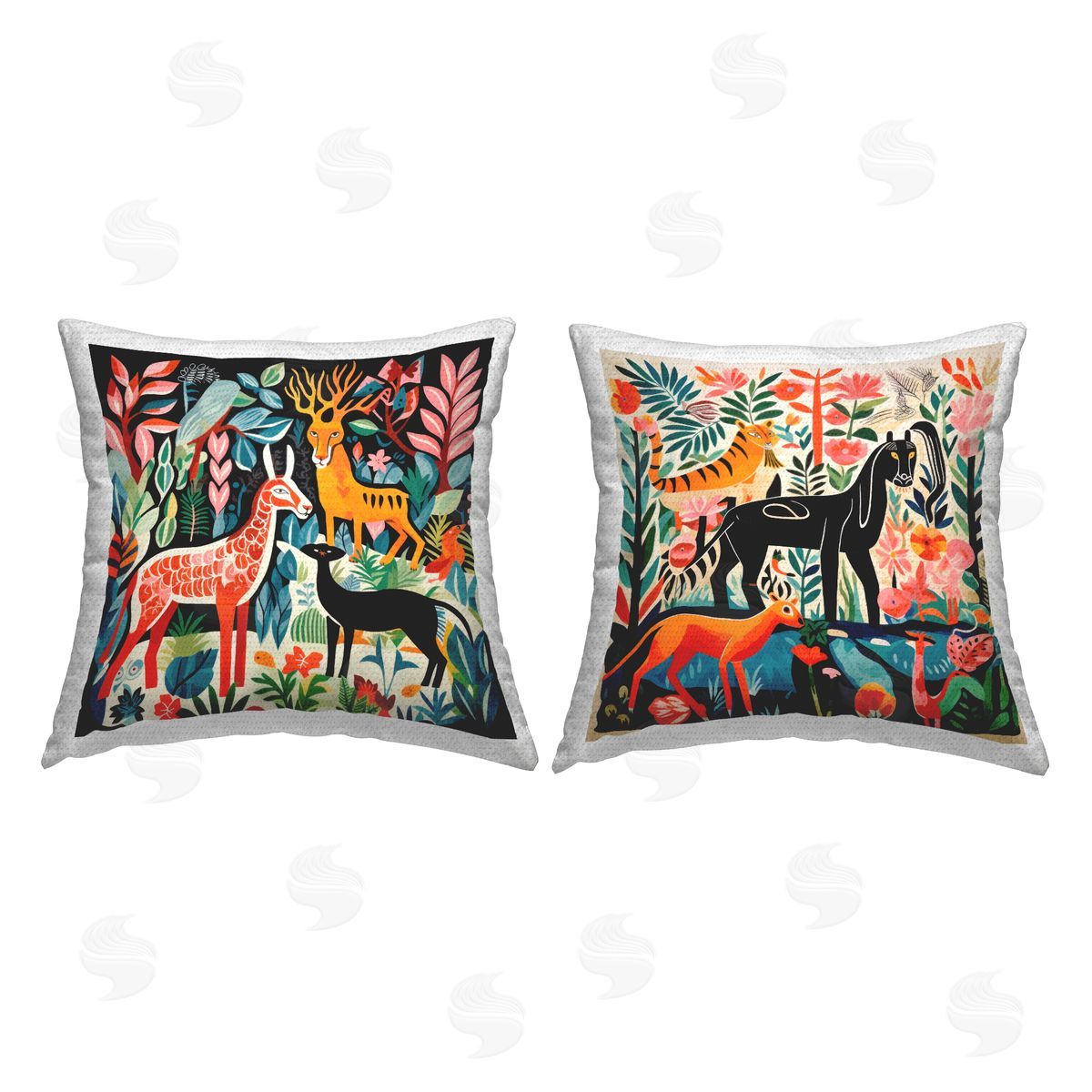 Mythical Creatures in Nature Outdoor Printed Pillow, Home Decor by Jennifer Brinley