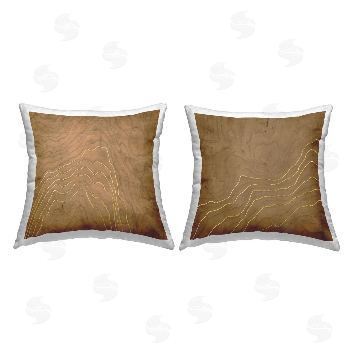 Vanna Lam Rustic Grain Pattern Printed Plush Polyester Throw Pillow