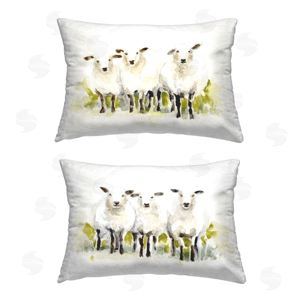 Victoria Barnes Charming Farmhouse Sheep Printed Plush Polyester Throw Pillow