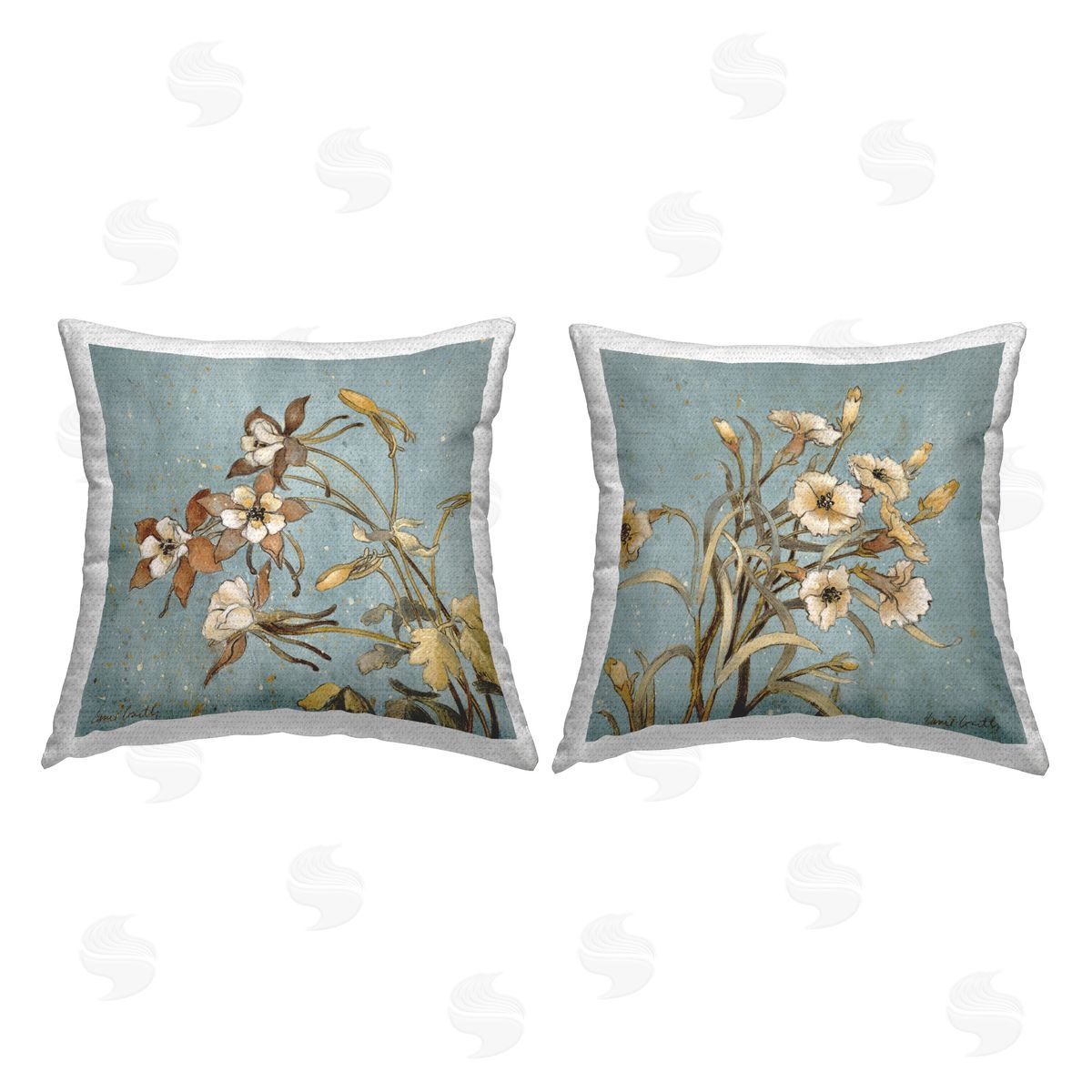 Lanie Loreth Traditional Field Flower Portrait Outdoor Quick-Dry Polyester Printed Throw Pillow