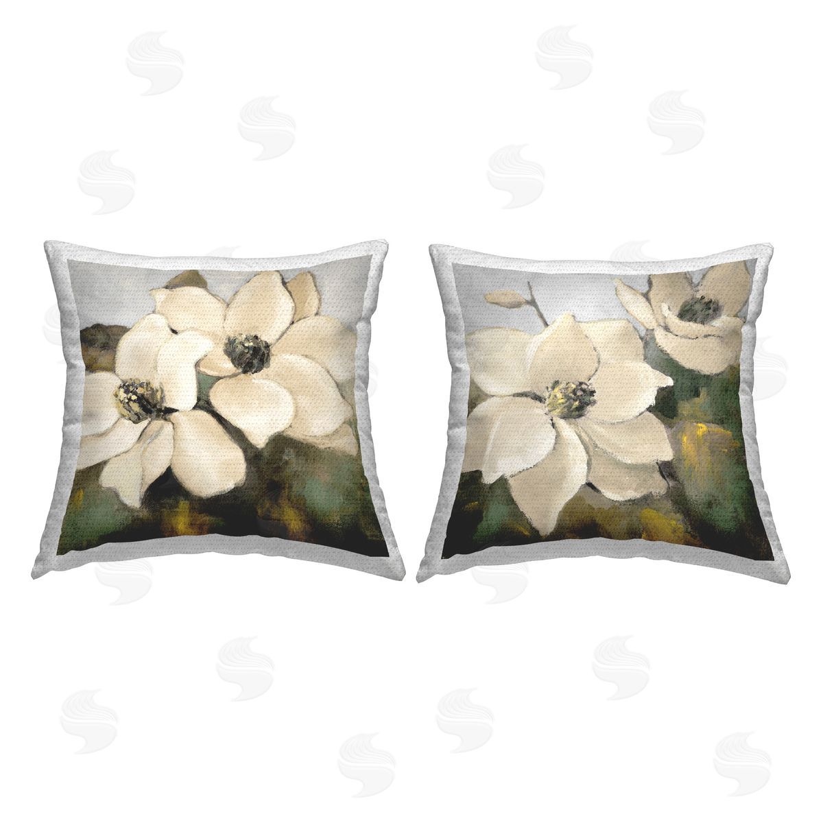 Lanie Loreth Blooming Magnolia Blossom Outdoor Quick-Dry Polyester Printed Throw Pillow