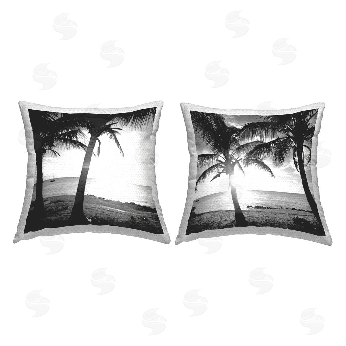 Susan Bryant Tropical Palm Sunset Outdoor Quick-Dry Polyester Printed Throw Pillow