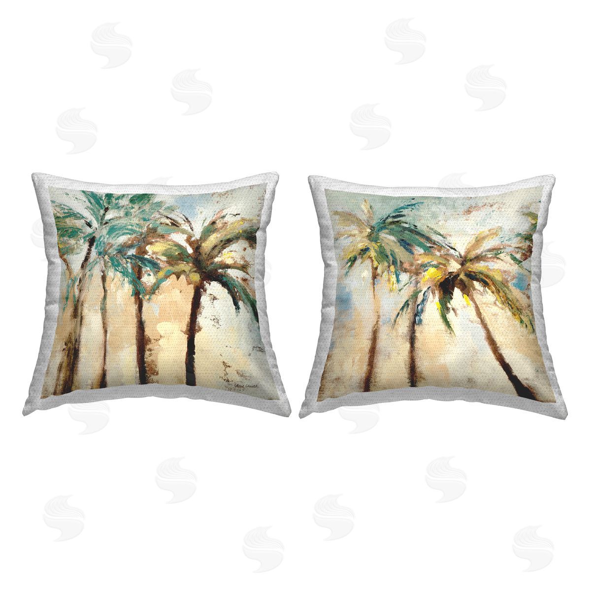 Lanie Loreth Abstract Palm Trees Outdoor Quick-Dry Polyester Printed Throw Pillow