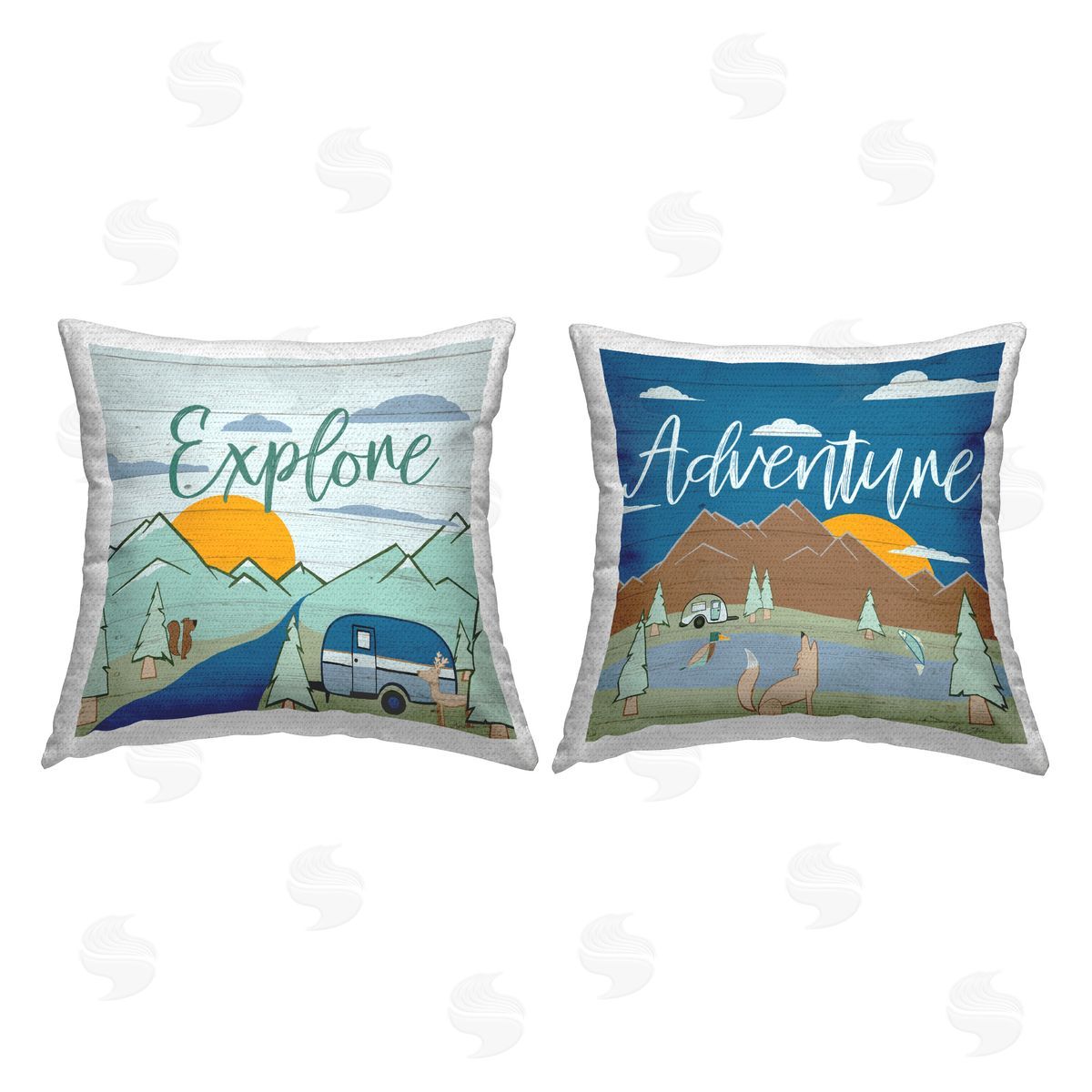 Hugo Edwins Adventure Explore Camping Outdoor Quick-Dry Polyester Printed Throw Pillow