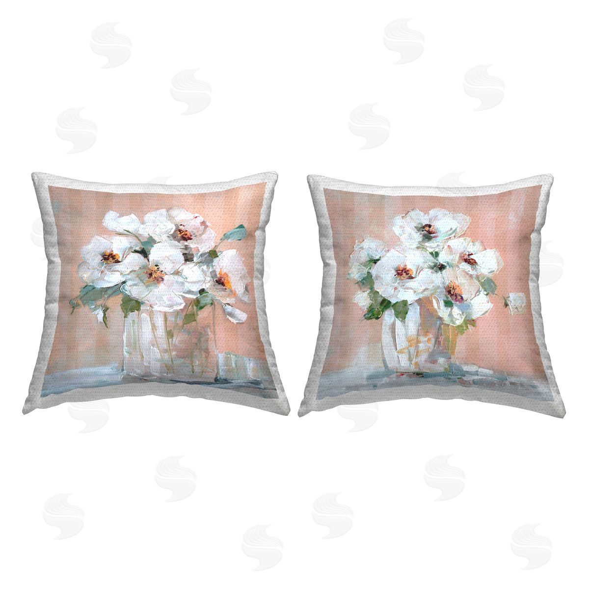 CAD Designs Abstract Floral Vase  Outdoor Quick-Dry Polyester Printed Throw Pillow