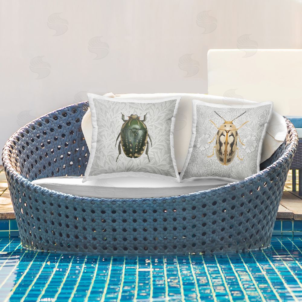 Danhui Nai Beetle Insect Portrait Outdoor Quick-Dry Polyester Printed Throw Pillow in Back Yard