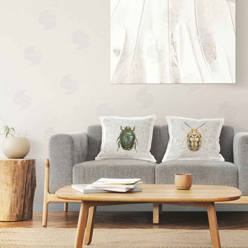 Danhui Nai Beetle Insect Portrait Printed Plush Polyester Throw Pillow On Chair