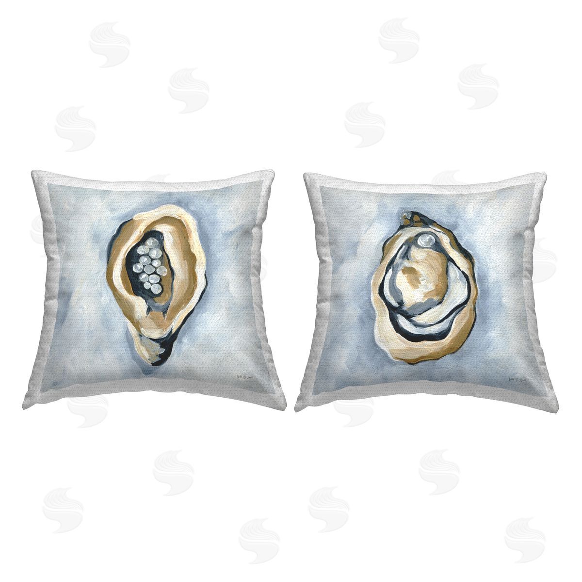 Yvette St. Amant Oyster with Pearls Outdoor Quick-Dry Polyester Printed Throw Pillow