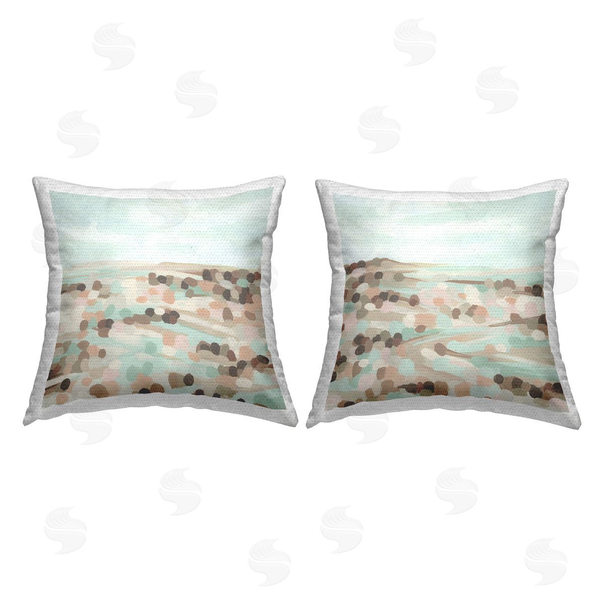 Stupell Studio Mint Pastel Abstract Vista  Outdoor Quick-Dry Polyester Printed Throw Pillow