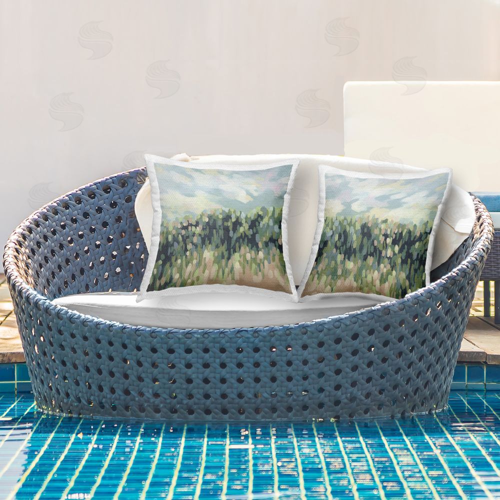 Stupell Studio Abstract Tall Wheat Grass Field  Outdoor Quick-Dry Polyester Printed Throw Pillow in Back Yard