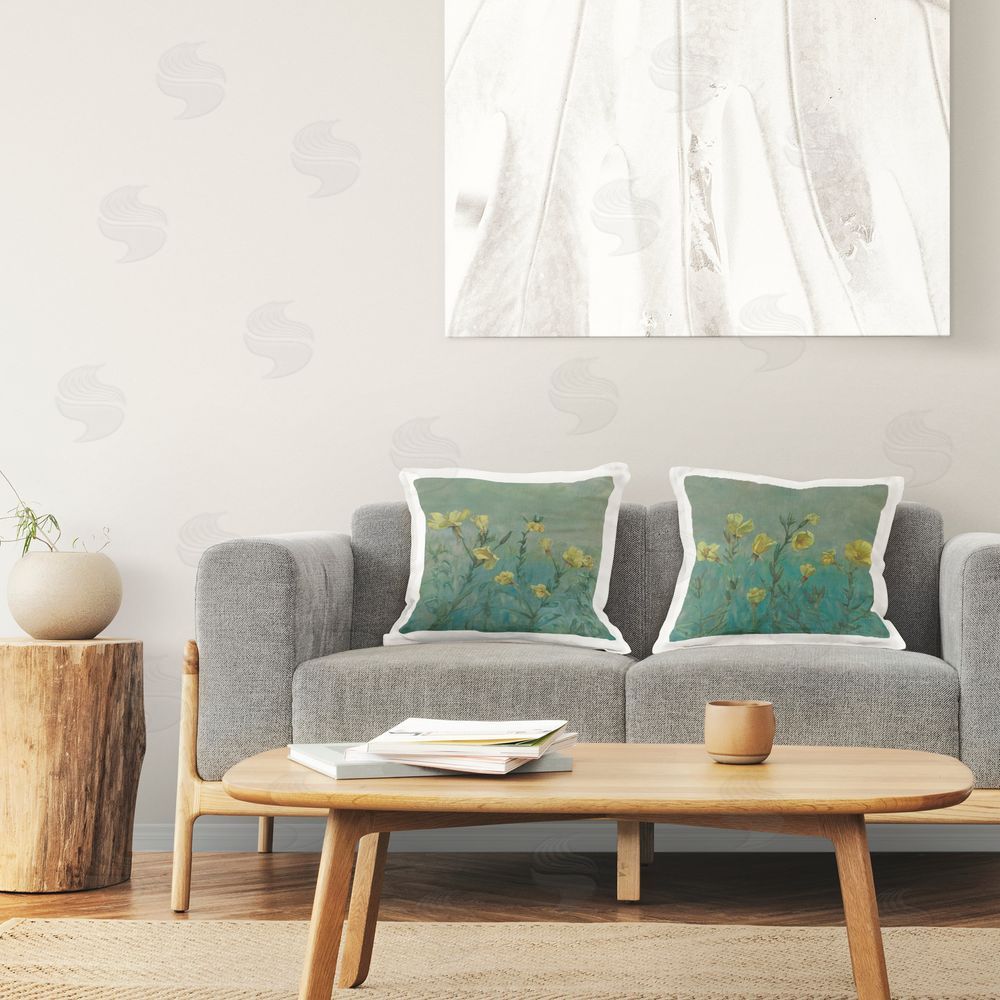 Stupell Studio Evening Primrose Flower Unfurling Printed Plush Polyester Throw Pillow On Chair