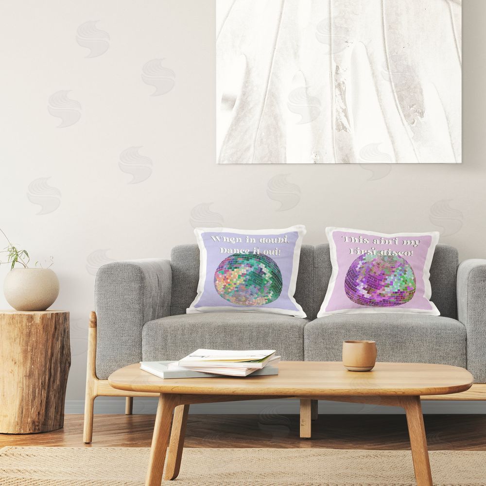 Regina Moore Fun Disco Phrases Printed Plush Polyester Throw Pillow On Chair