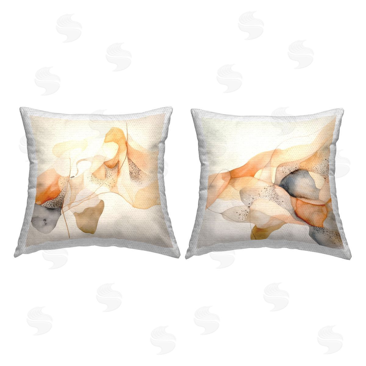 Stupell Studio Abstract Peach Watercolor Shapes Outdoor Quick-Dry Polyester Printed Throw Pillow