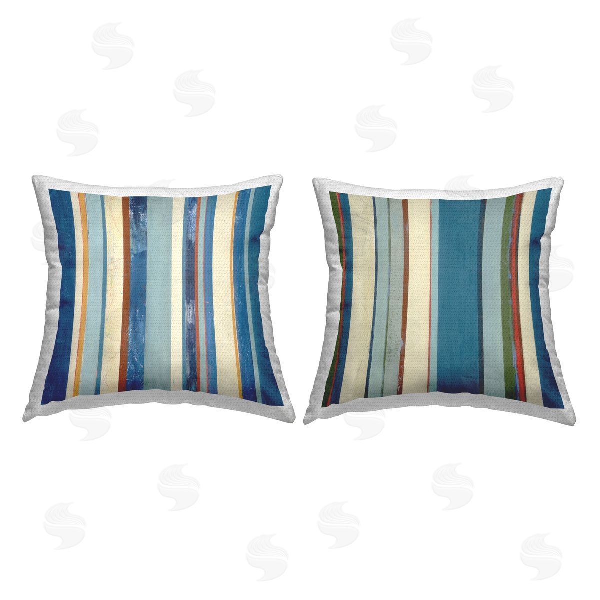 Pippin Schupbach Blue Irregular Stripes Outdoor Quick-Dry Polyester Printed Throw Pillow