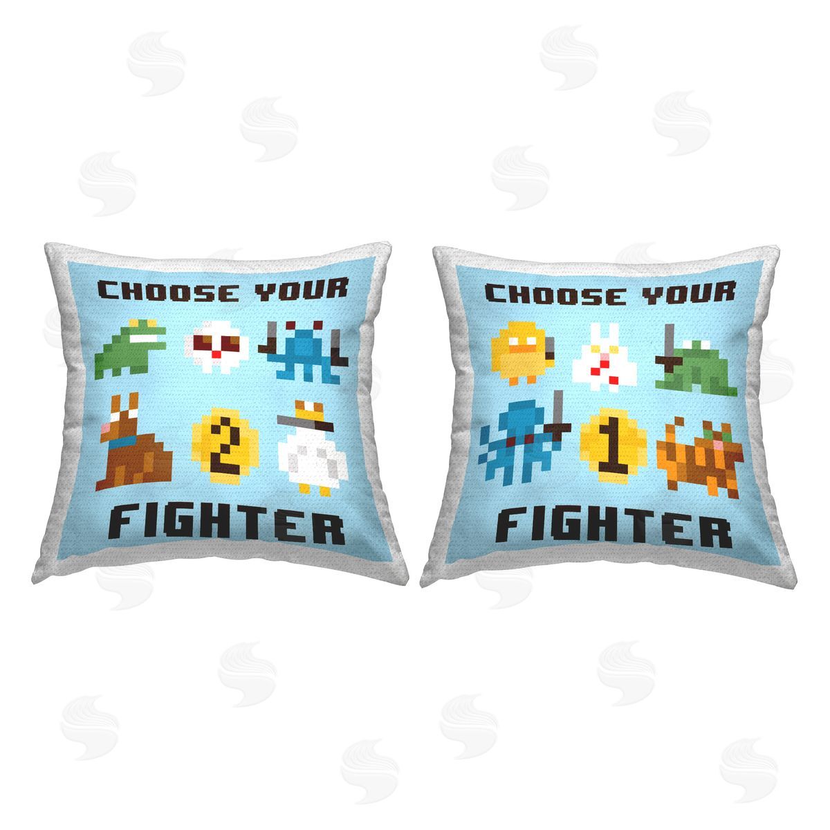 June Erica Vess Choose Your Fighter Game Outdoor Quick-Dry Polyester Printed Throw Pillow