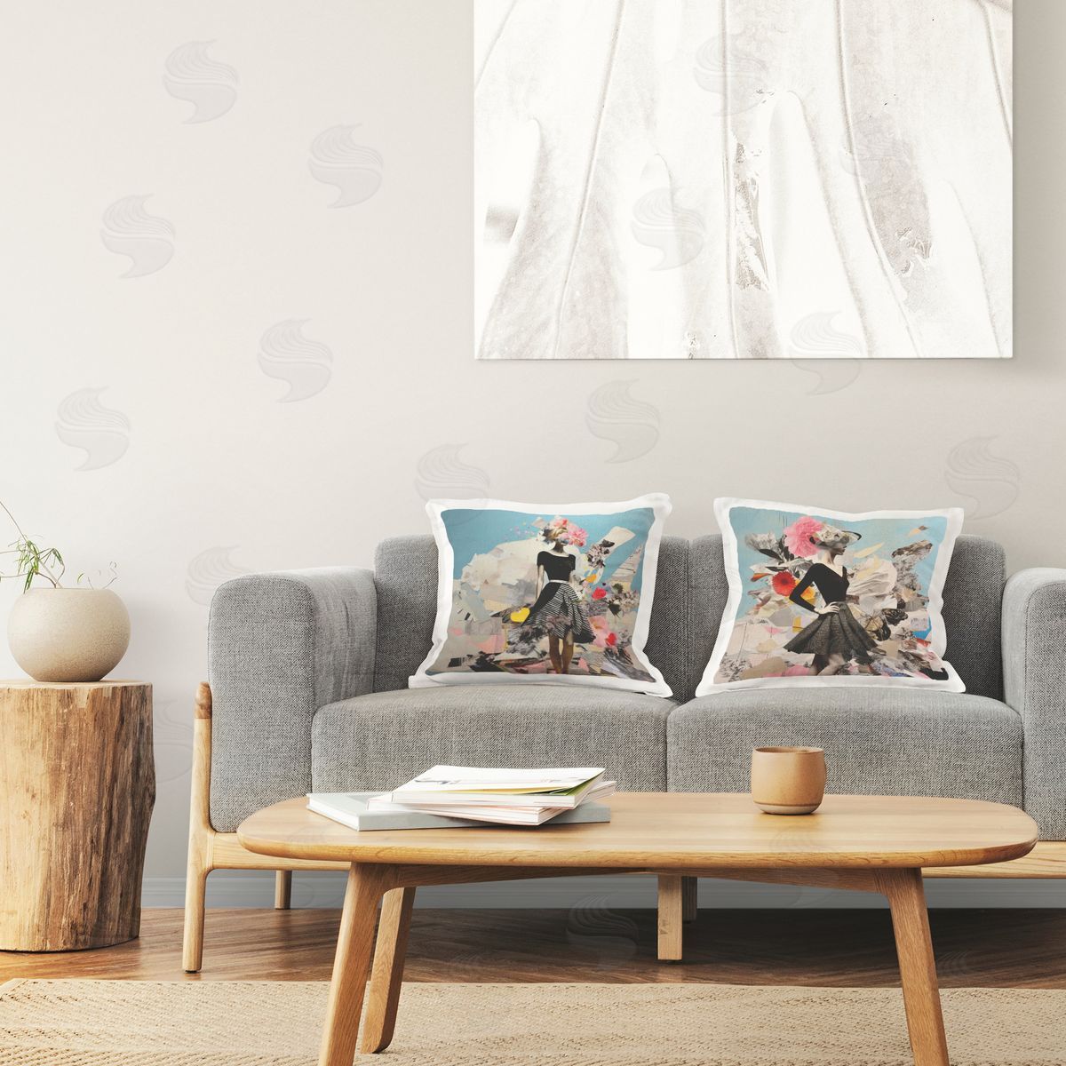 Irena Orlov Glam Fashion Figure Pose Printed Plush Polyester Throw Pillow